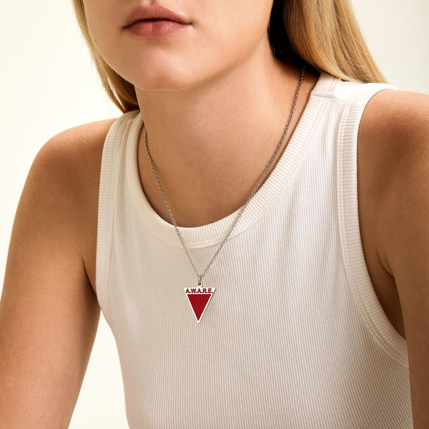 Red Aware Triangle Necklace
