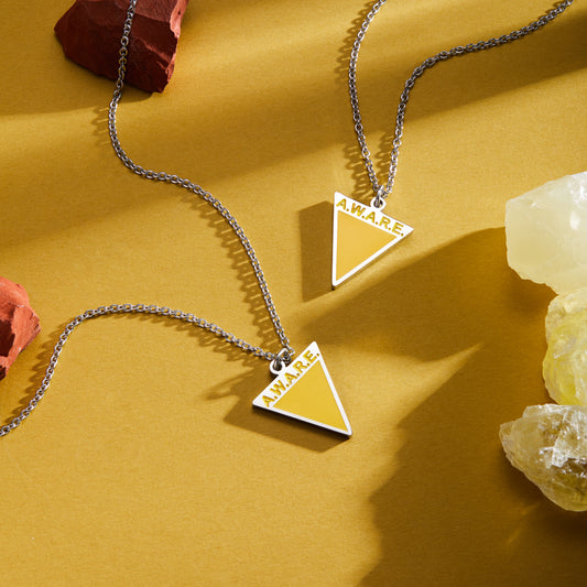 Yellow Aware Triangle Necklace