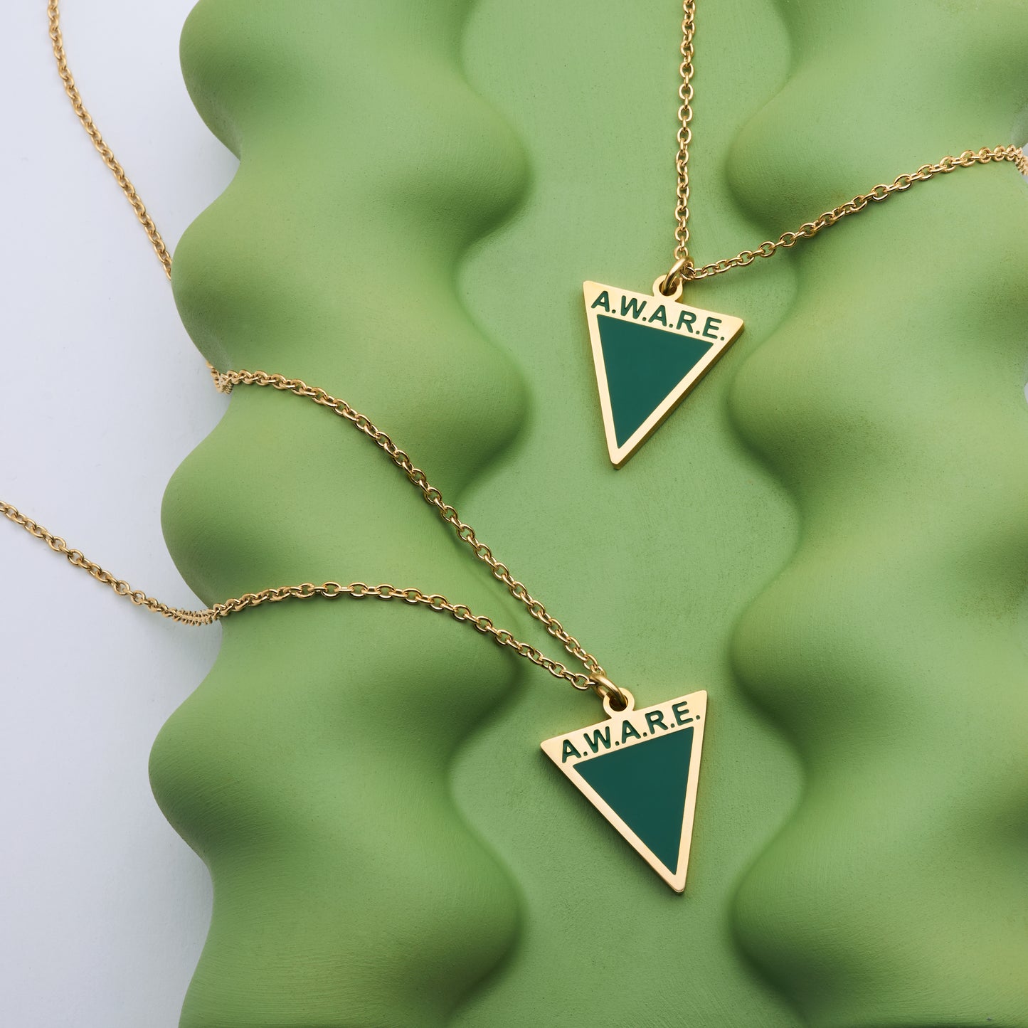 Green Aware Triangle Necklace