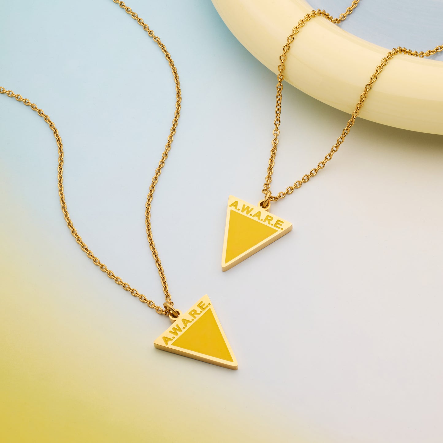 Yellow Aware Triangle Necklace