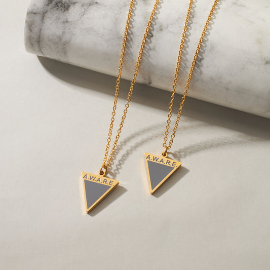 Grey Aware Triangle Necklace