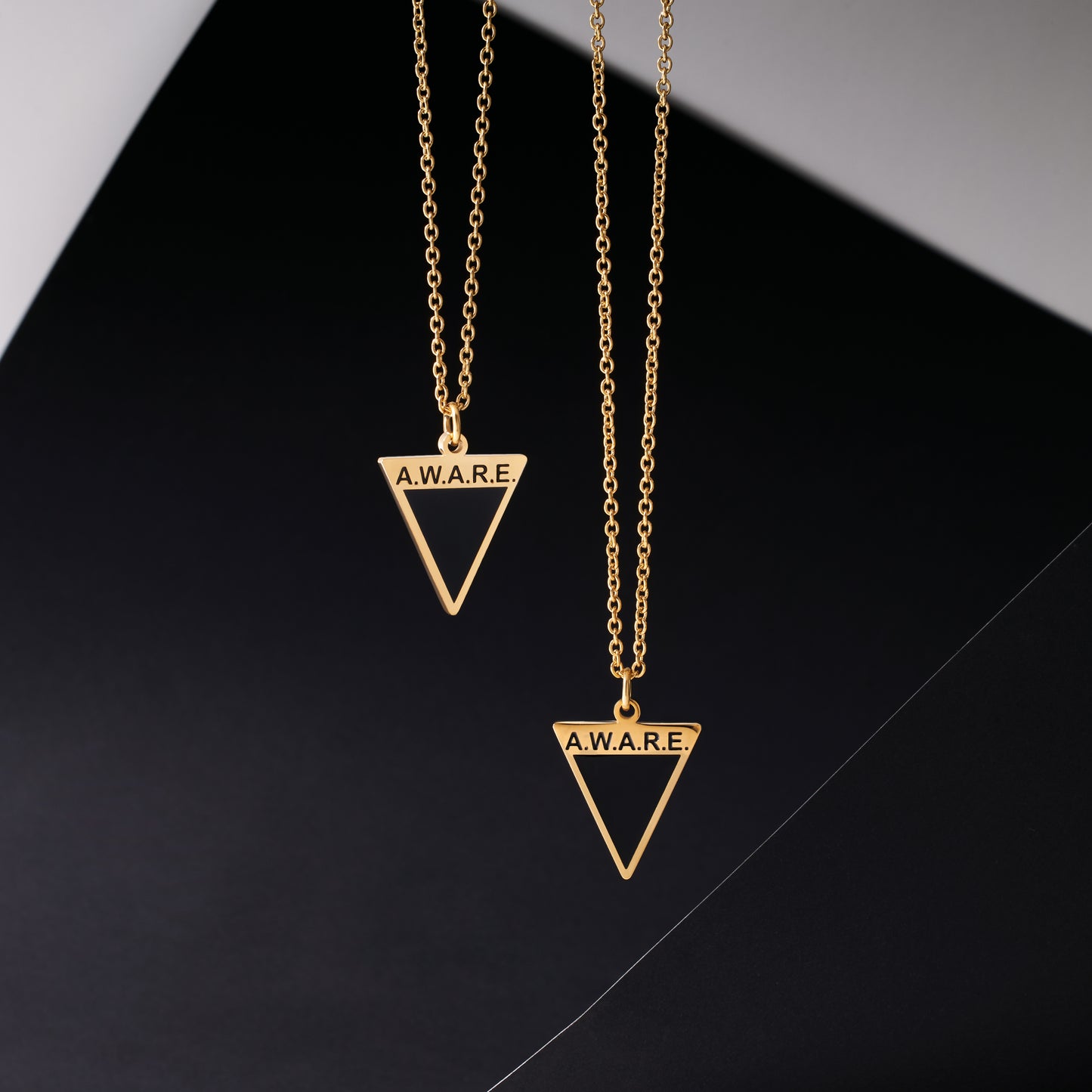 Black Aware Triangle Necklace