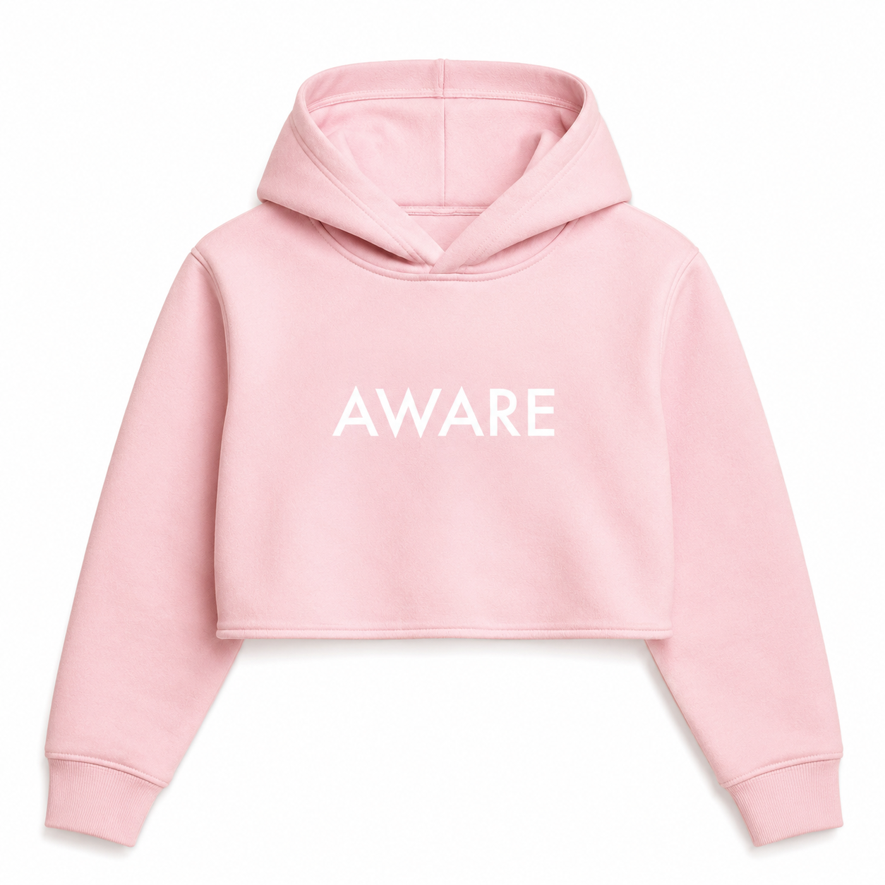 Pink Aware Crop Top Hoodie