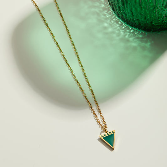 Green Aware Triangle Dainty Necklace