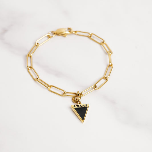 Black Aware Triangle Bracelet