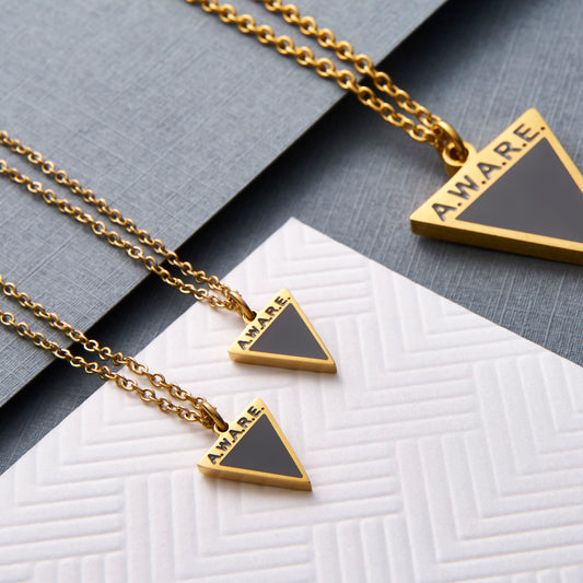 Grey Aware Triangle Dainty Necklace