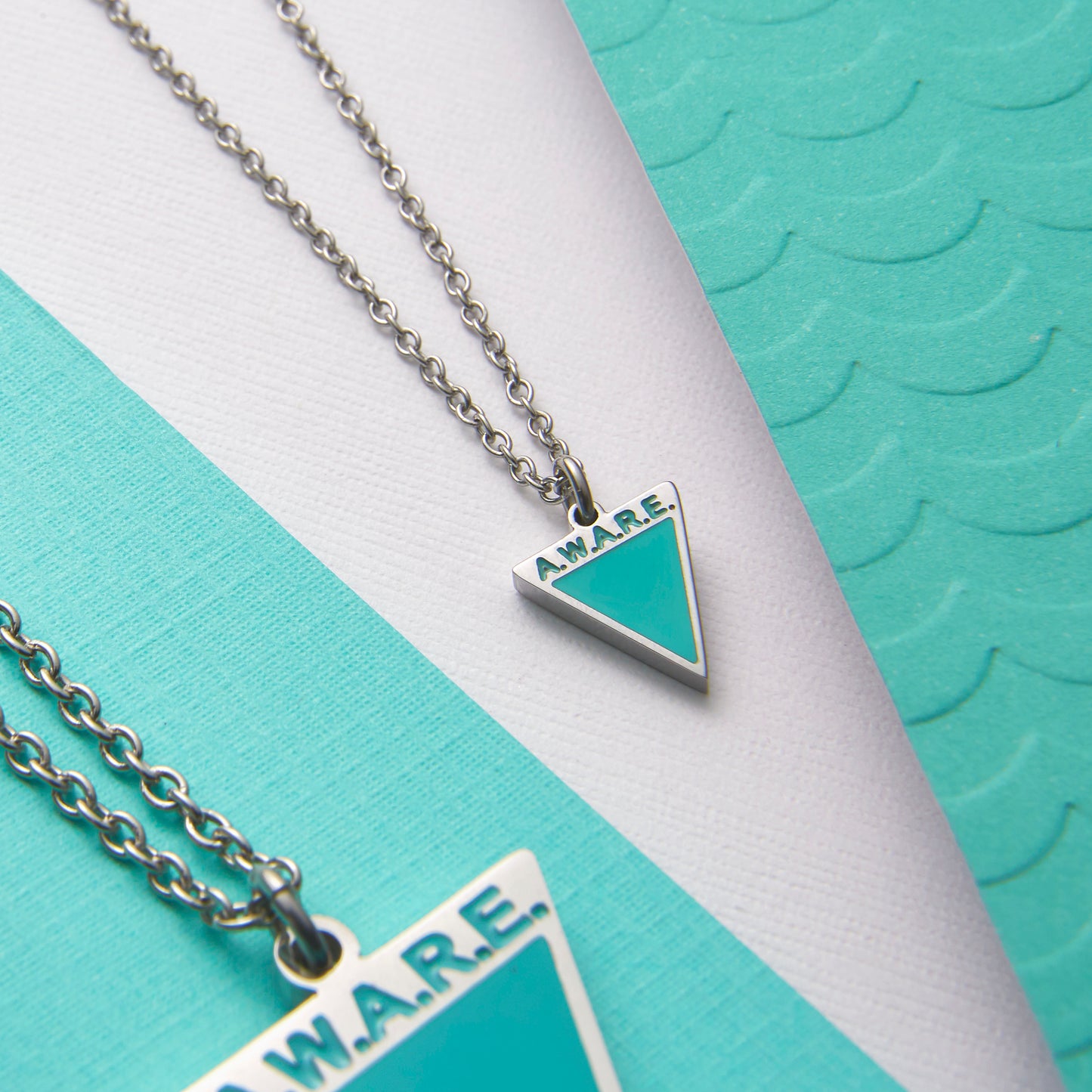 Teal Aware Dainty Necklace