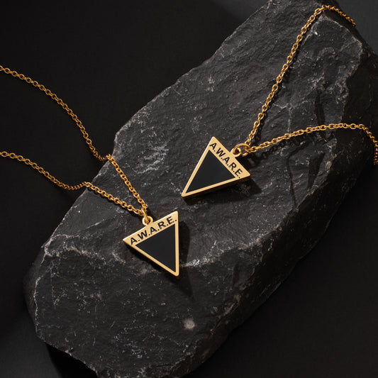Black Aware Triangle Necklace
