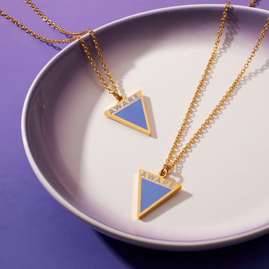 Periwinkle Aware Triangle Necklace