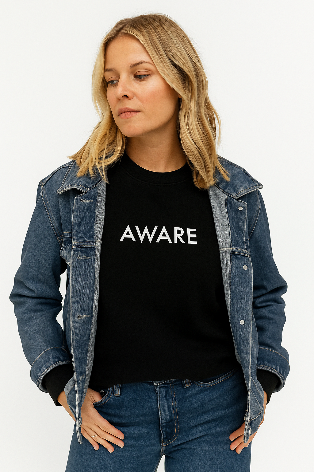 White Aware Sweater