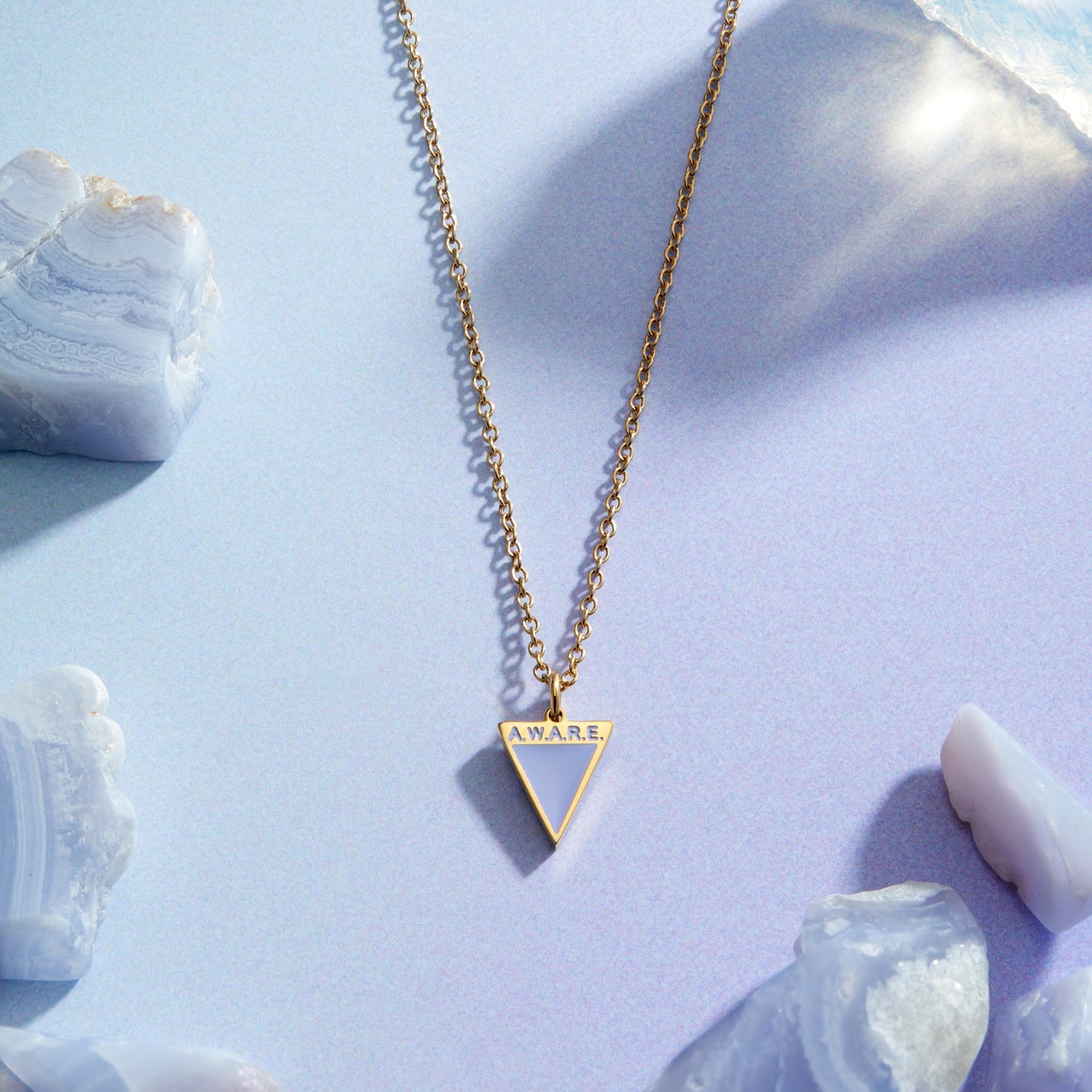 Periwinkle Aware Triangle Dainty Necklace