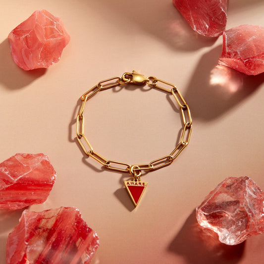Red Aware Triangle Bracelet