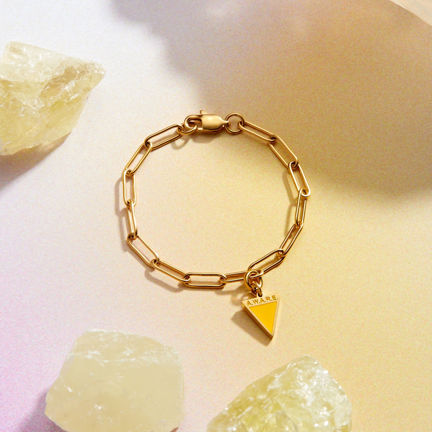 Yellow Aware Triangle Bracelet