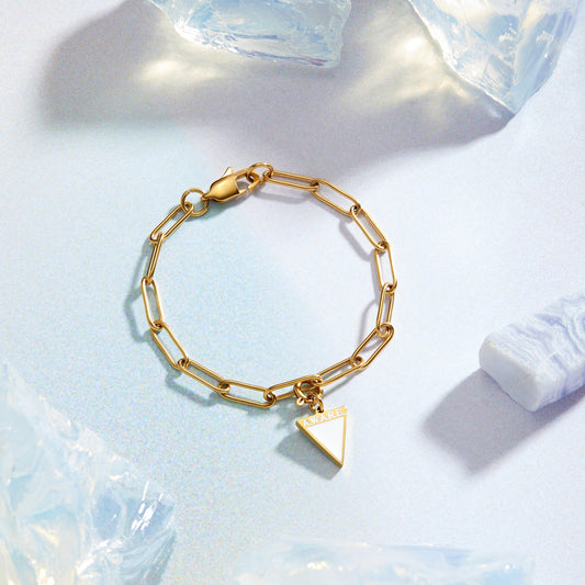 White Aware Triangle Bracelet