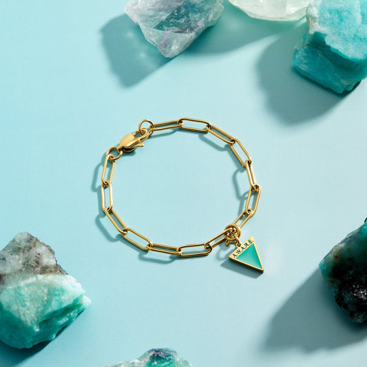 Teal Aware Triangle Bracelet