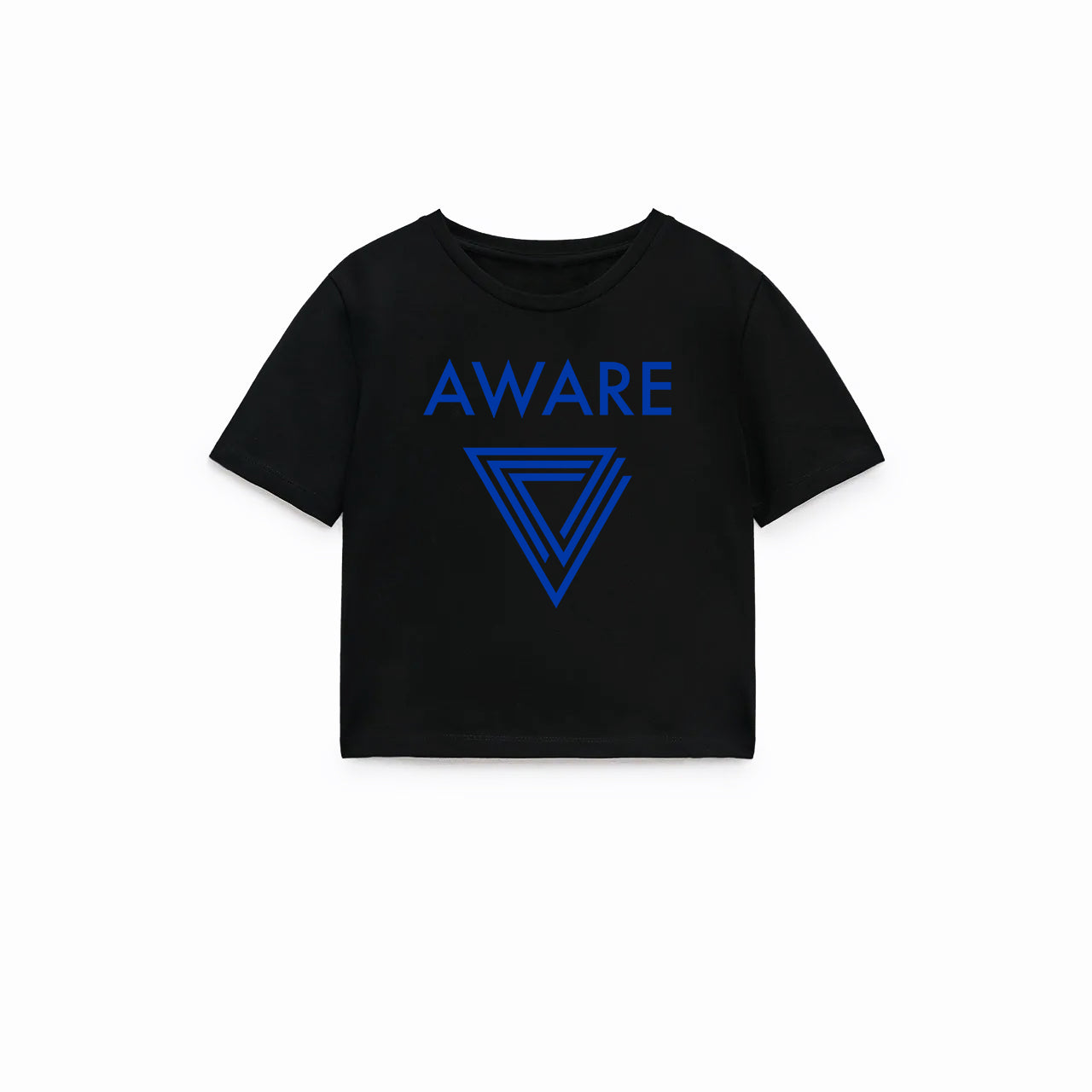 Blue AWARE Infinite Triangle Crop Top T-Shirt