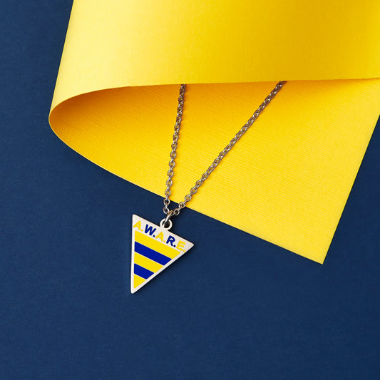 Yellow and Blue Aware Necklace