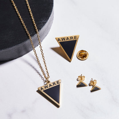 Aware Black Triangle Necklace