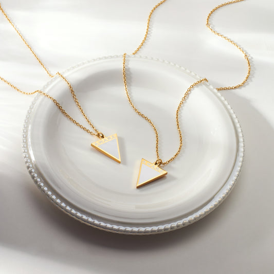 Aware White Triangle Necklace