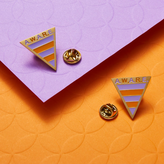 Orchid and Orange AWARE Pins