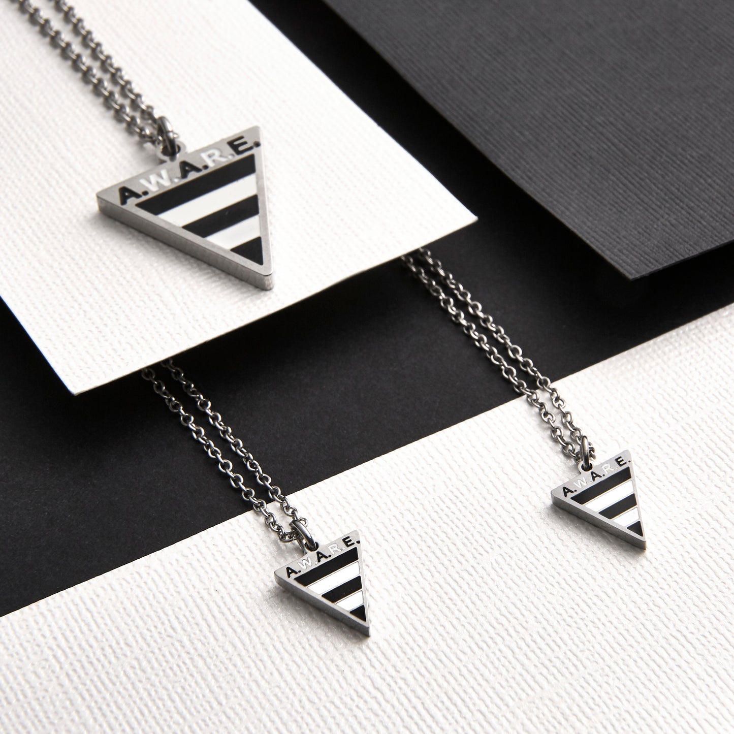 Dainty Black and White AWARE Necklaces