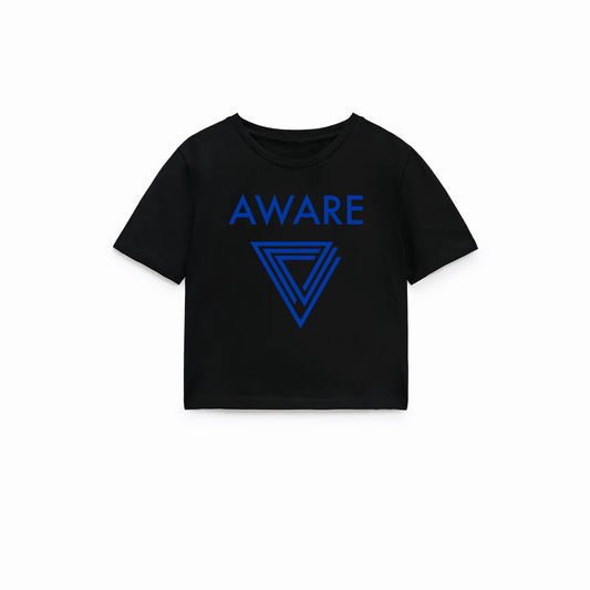 Blue AWARE Infinite Triangle Crop Top T-Shirt
