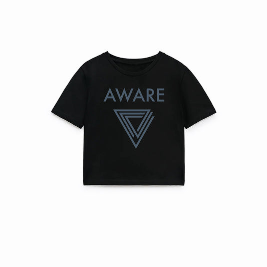 Grey AWARE Infinite Triangle Crop Top T-Shirt