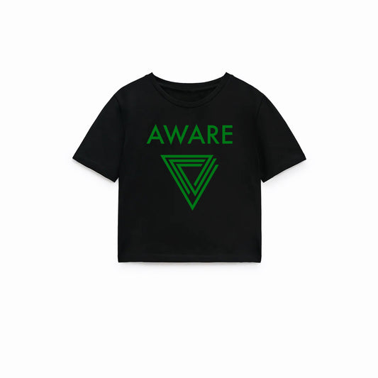 Green AWARE Infinite Triangle Crop Top T-Shirt