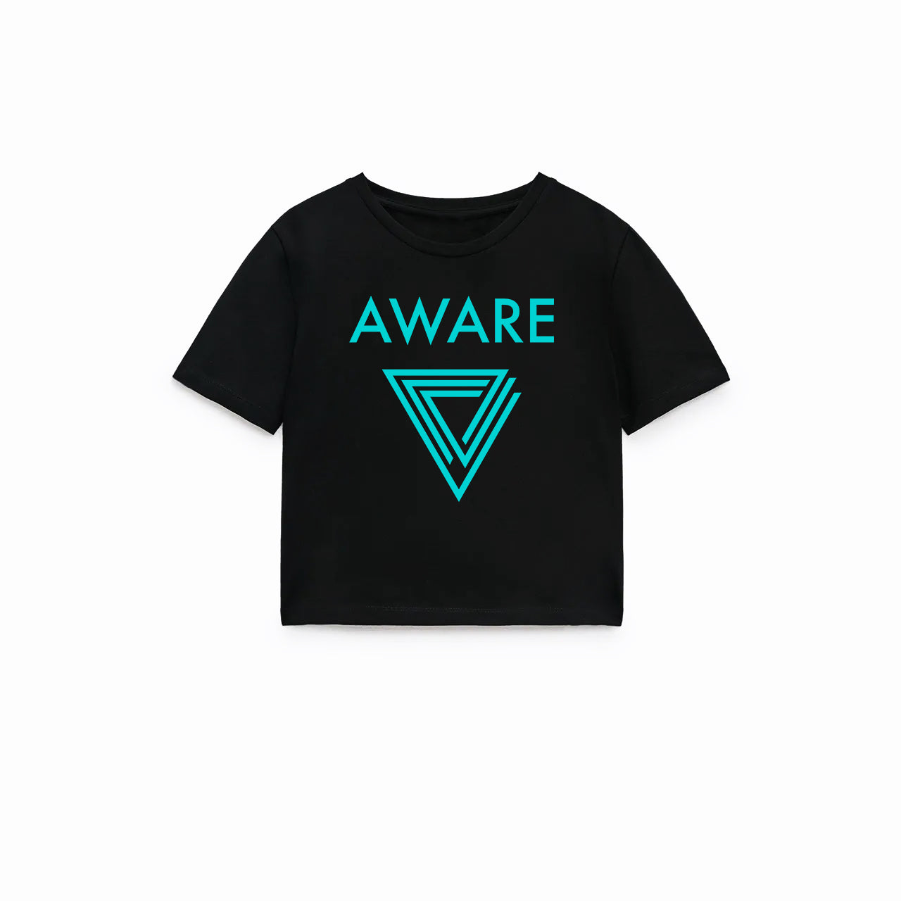 Teal AWARE Infinite Triangle Crop Top T-Shirts