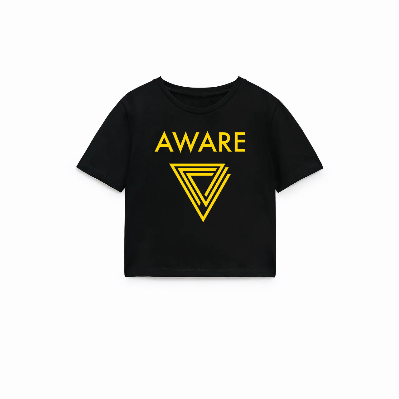 Yellow AWARE Crop Top T-Shirts